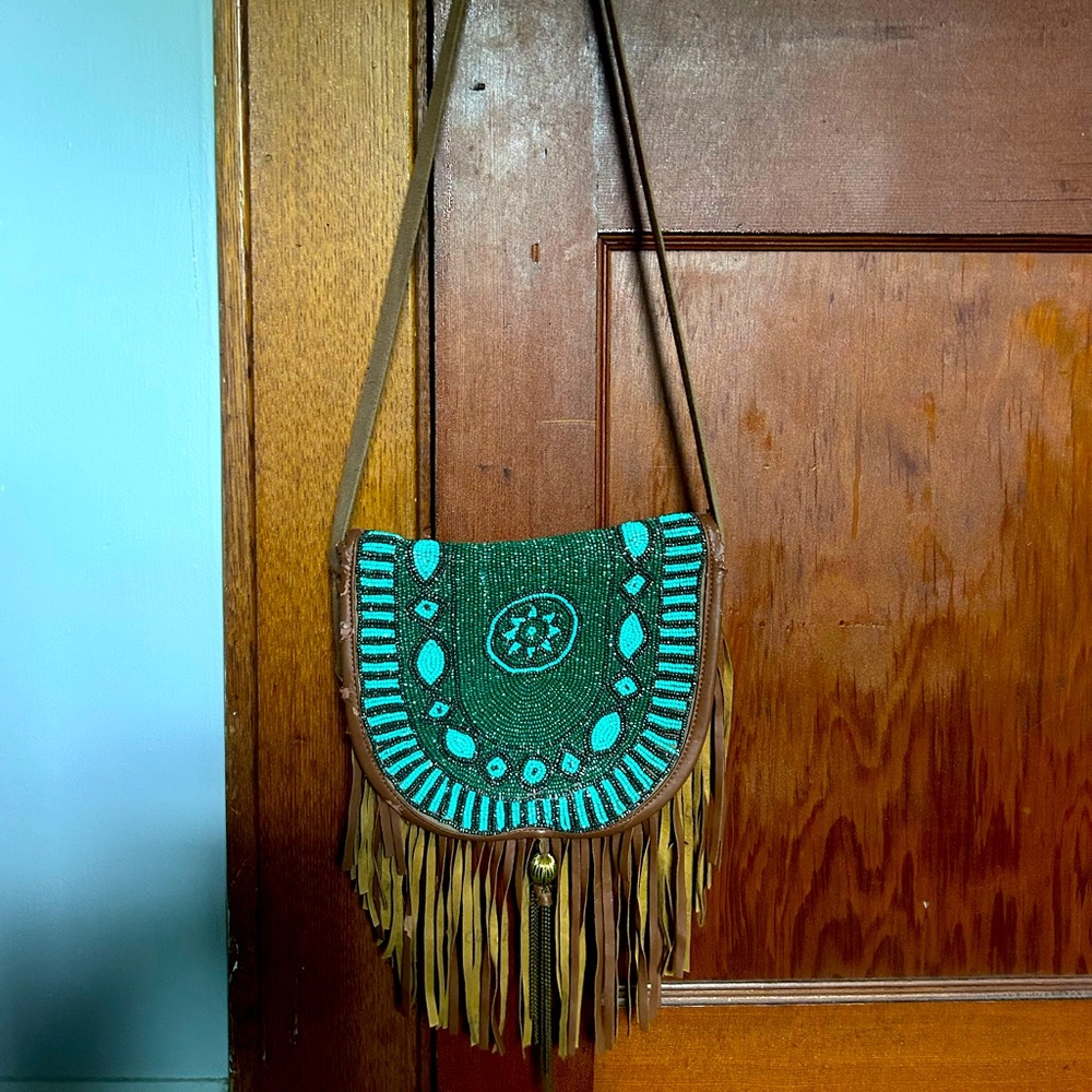 Vintage beaded small cross-body bag